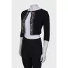 Cropped jacket with embroidered pattern