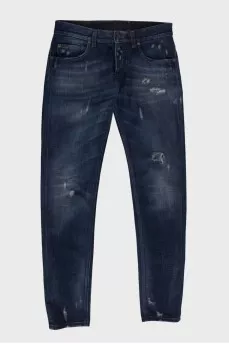 Blue low rise jeans