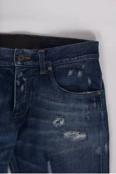 Blue low rise jeans