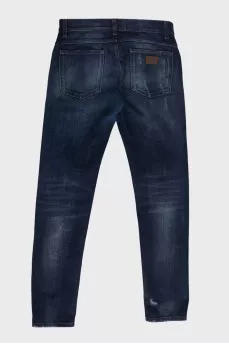 Blue low rise jeans