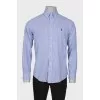 Men's light blue plaid shirt