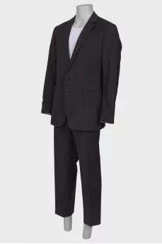 Men's dark gray striped suit