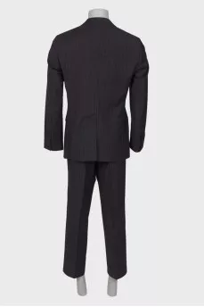 Men's dark gray striped suit