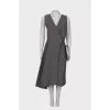 Gray wrap dress with pocket