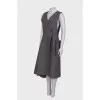 Gray wrap dress with pocket