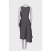 Gray wrap dress with pocket