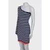 Off-the-shoulder striped dress