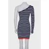 Off-the-shoulder striped dress