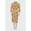 Linen maxi dress in print
