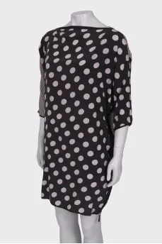 Silk dress in mixed print