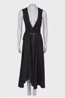 Black striped maxi dress