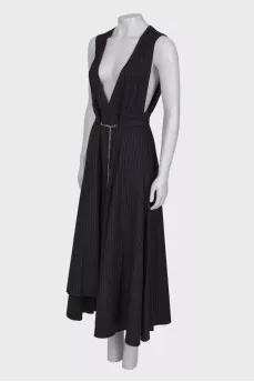 Black striped maxi dress
