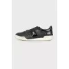 Men's black leather sneakers