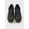 Men's black leather sneakers