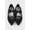 Openwork ballerinas with a bow