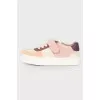 Combined leather sneakers
