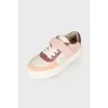Combined leather sneakers