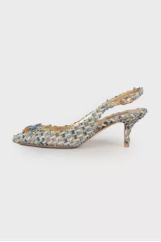 Tweed shoes with rhinestones