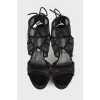 Heeled mesh sandals