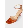 Embossed leather sandals