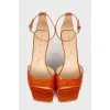 Embossed leather sandals