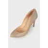Combined beige shoes