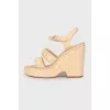 Leather wedge sandals