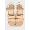 Leather wedge sandals
