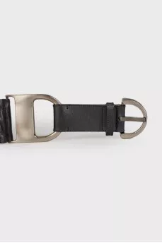 Elasticated leather belt