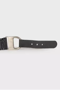 Elasticated leather belt