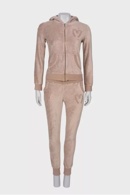 Velor tracksuit with rhinestones