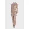 Velor tracksuit with rhinestones