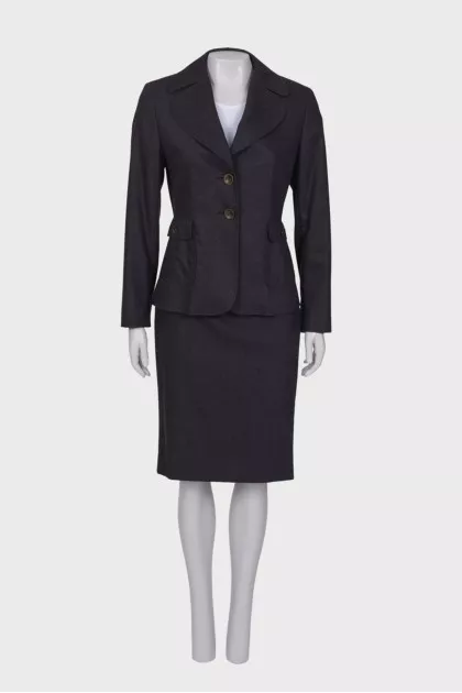 Charcoal suit with a skirt