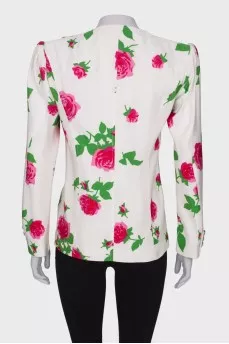 White blazer in floral print