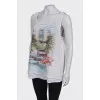 White T-shirt in print