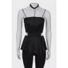 Black top with pleated fabric