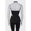 Black top with pleated fabric
