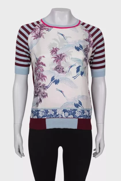 Wool and silk T-shirt