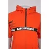 Orange hoodie with shortened sleeves 