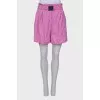 High-waisted checkered shorts