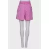 High-waisted checkered shorts
