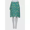 Green print skirt