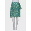 Green print skirt