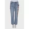 Blue jeans with tag