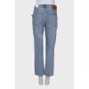 Blue jeans with tag