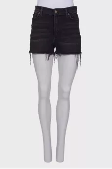Black denim shorts