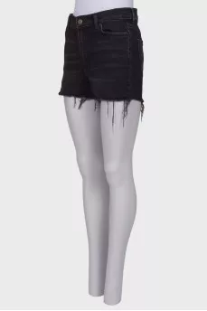 Black denim shorts