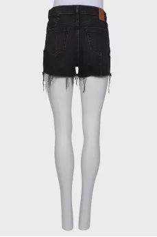 Black denim shorts