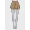 Beige draped shorts
