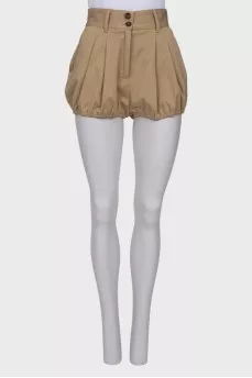 Beige draped shorts